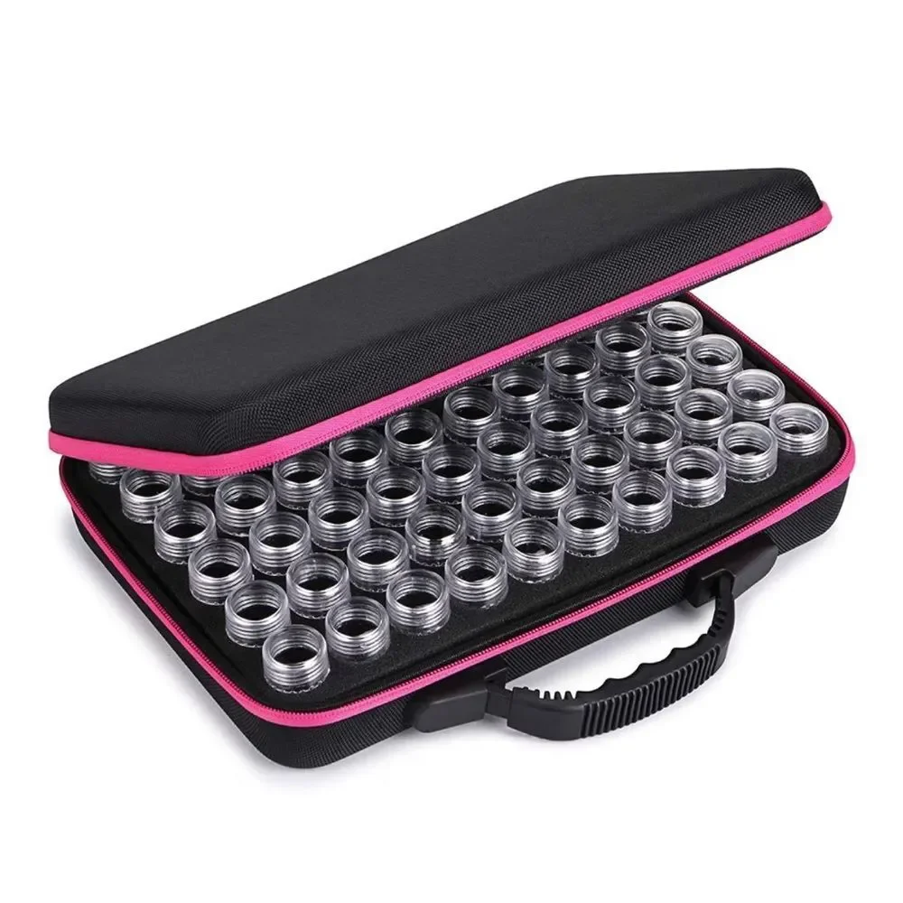 60 Slot Diamond Painting Storage Bead Organizer Case Pink Zebra Sampler
